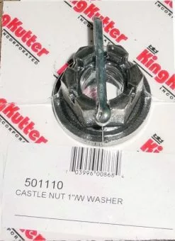 King Kutter 1inch Castle Nut With Washer and Cotter Pin 501110 - Parts & Repair