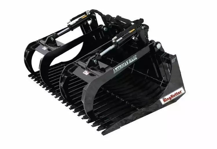 King Kutter Skid Steer 75" Brush Basket Grapple - SSBRBUGP75ZK - Grapples