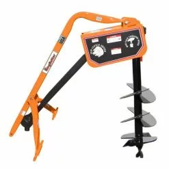 King Kutter 12" Post Hole Digger with Auger, Orange - PHD-12-SC-OK - Disc Blades